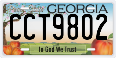 GA license plate CCT9802