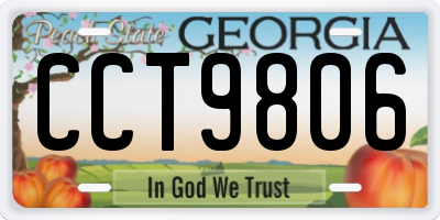 GA license plate CCT9806