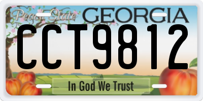 GA license plate CCT9812