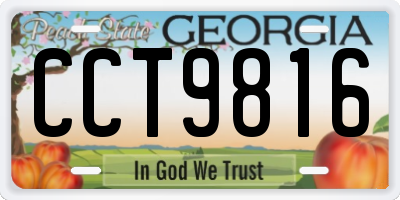 GA license plate CCT9816