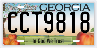 GA license plate CCT9818