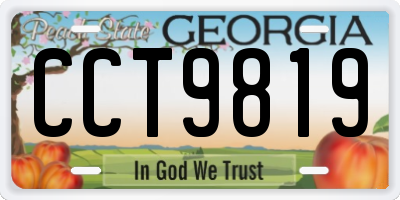 GA license plate CCT9819