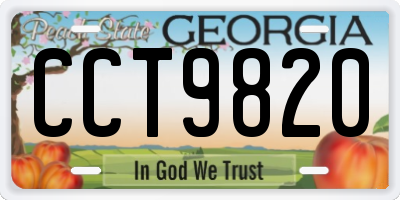 GA license plate CCT9820