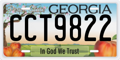 GA license plate CCT9822