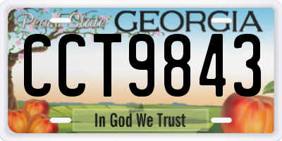 GA license plate CCT9843