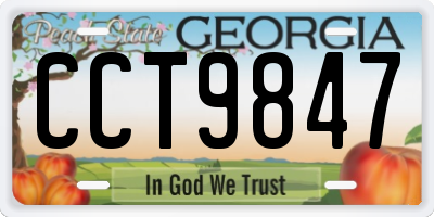 GA license plate CCT9847