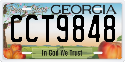 GA license plate CCT9848