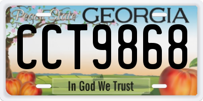 GA license plate CCT9868