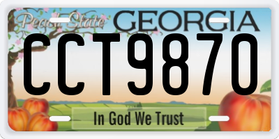 GA license plate CCT9870