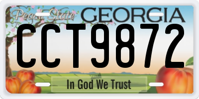 GA license plate CCT9872