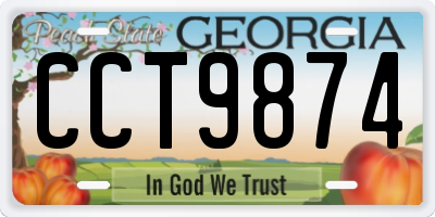 GA license plate CCT9874