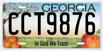 GA license plate CCT9876