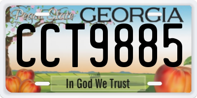 GA license plate CCT9885