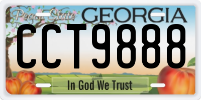 GA license plate CCT9888