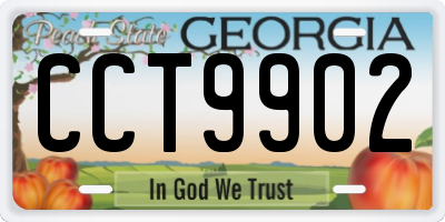 GA license plate CCT9902