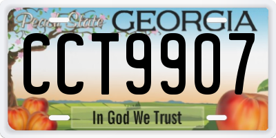 GA license plate CCT9907