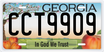GA license plate CCT9909