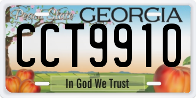 GA license plate CCT9910