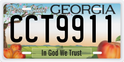 GA license plate CCT9911