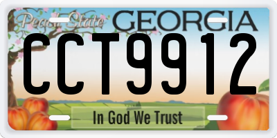GA license plate CCT9912