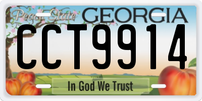 GA license plate CCT9914