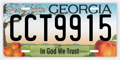 GA license plate CCT9915