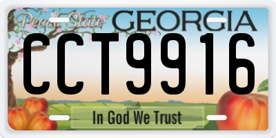 GA license plate CCT9916