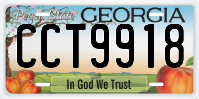 GA license plate CCT9918
