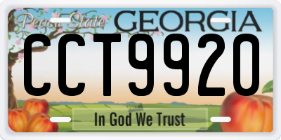 GA license plate CCT9920