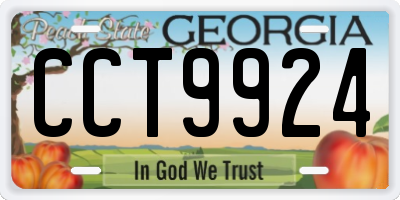 GA license plate CCT9924