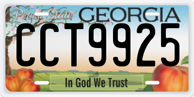 GA license plate CCT9925