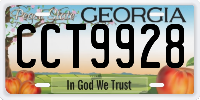 GA license plate CCT9928