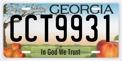 GA license plate CCT9931