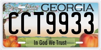 GA license plate CCT9933