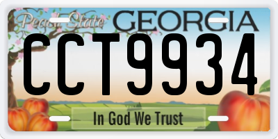 GA license plate CCT9934