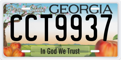 GA license plate CCT9937