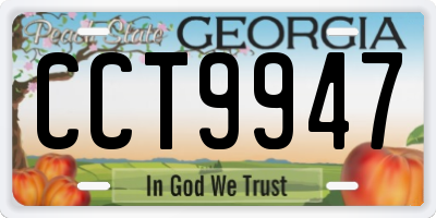 GA license plate CCT9947