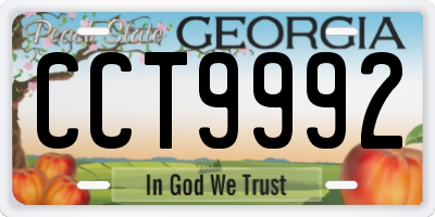 GA license plate CCT9992
