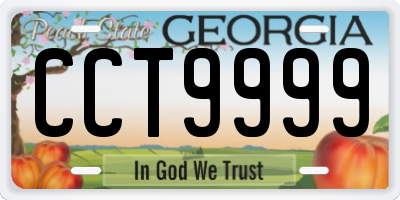 GA license plate CCT9999