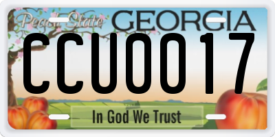 GA license plate CCU0017