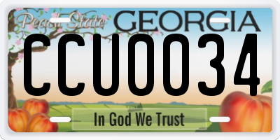 GA license plate CCU0034