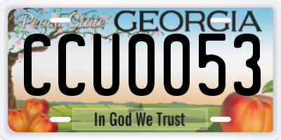 GA license plate CCU0053