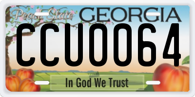 GA license plate CCU0064
