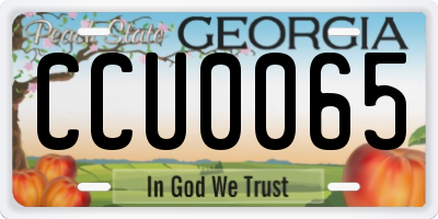 GA license plate CCU0065