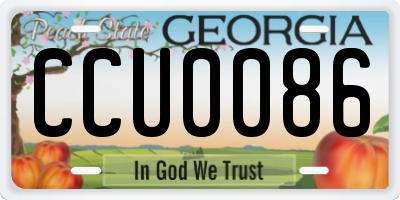 GA license plate CCU0086