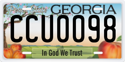 GA license plate CCU0098
