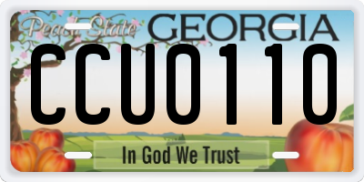 GA license plate CCU0110