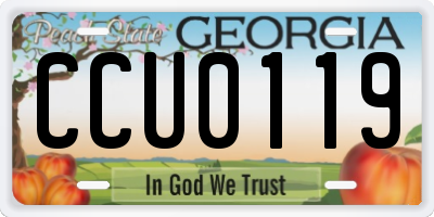GA license plate CCU0119