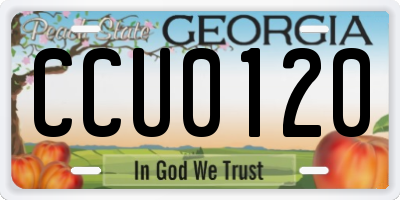 GA license plate CCU0120