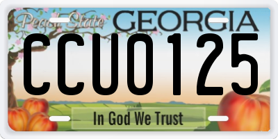 GA license plate CCU0125
